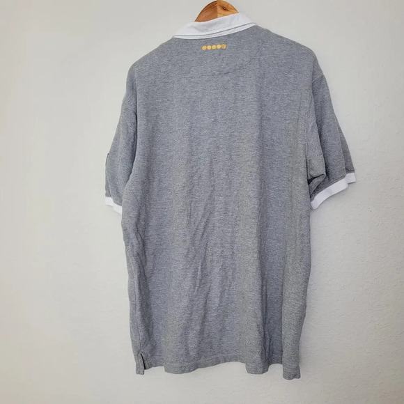 Vintage Coogi Mens Polo Shirt XL Gray White Crest Logo Embroidered Collared Y2K - Picture 3 of 11